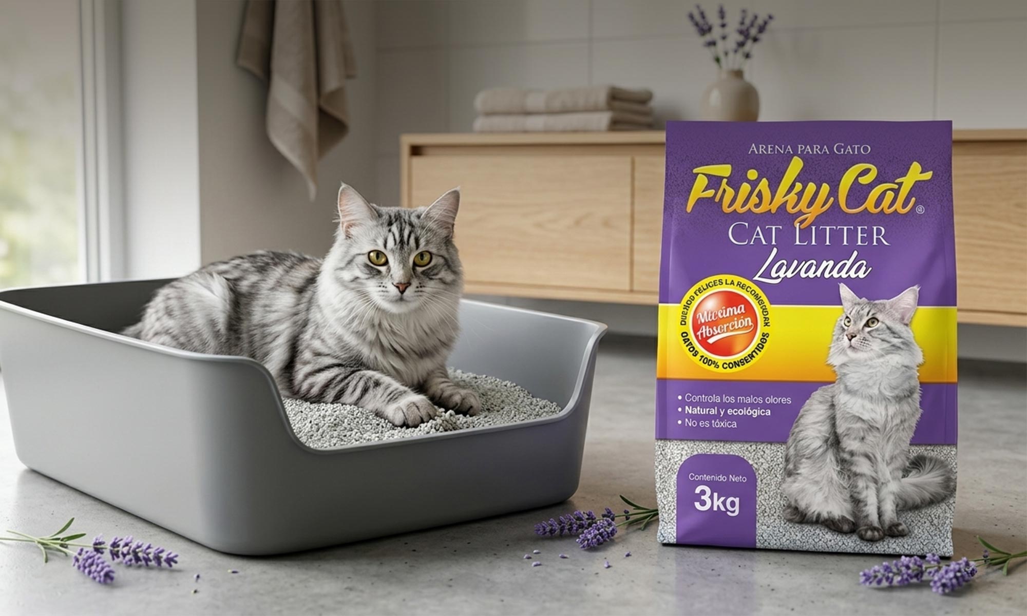 Arena para gato con aroma
