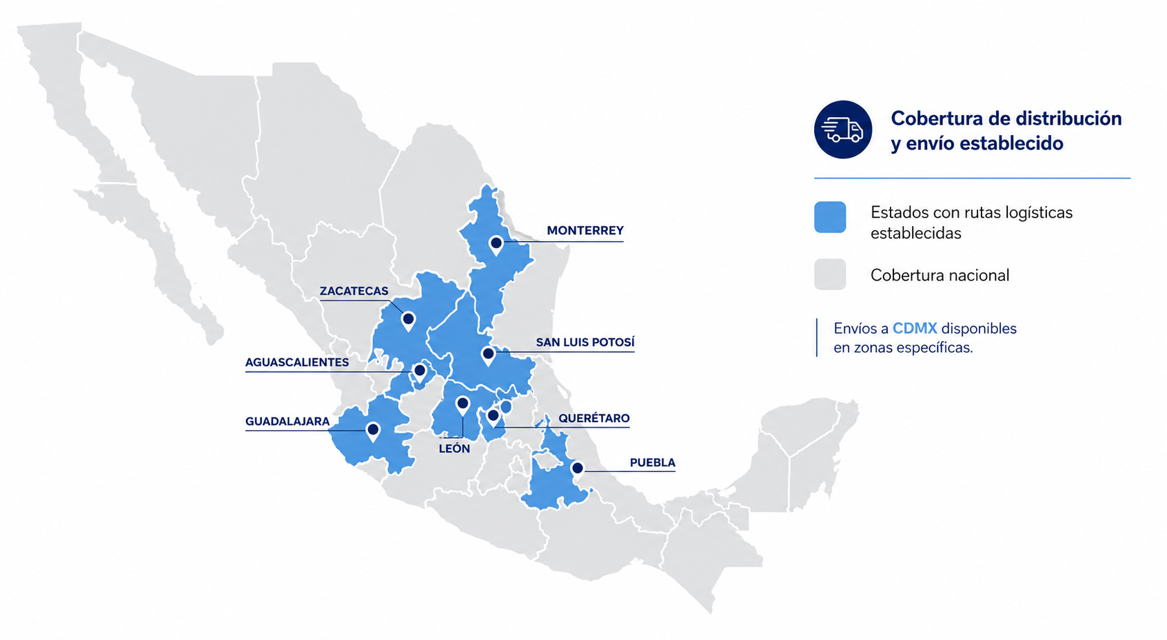 Arena para Gato en Mexico Mapa de Cobertura Logística